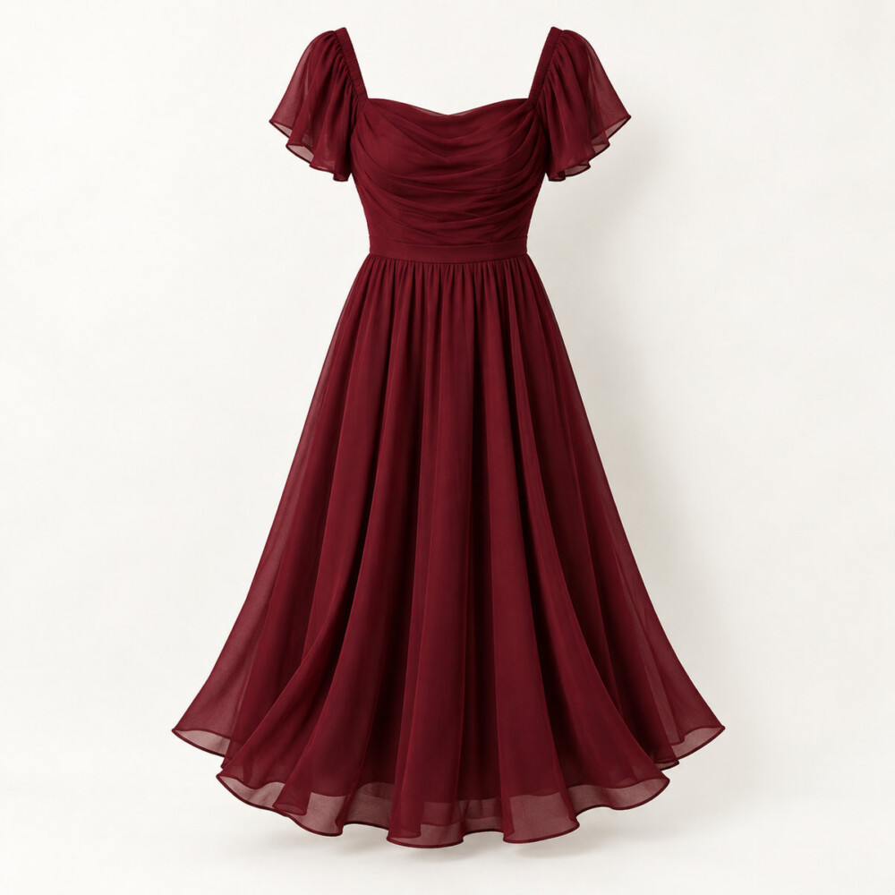 Vestido Midi Vinho