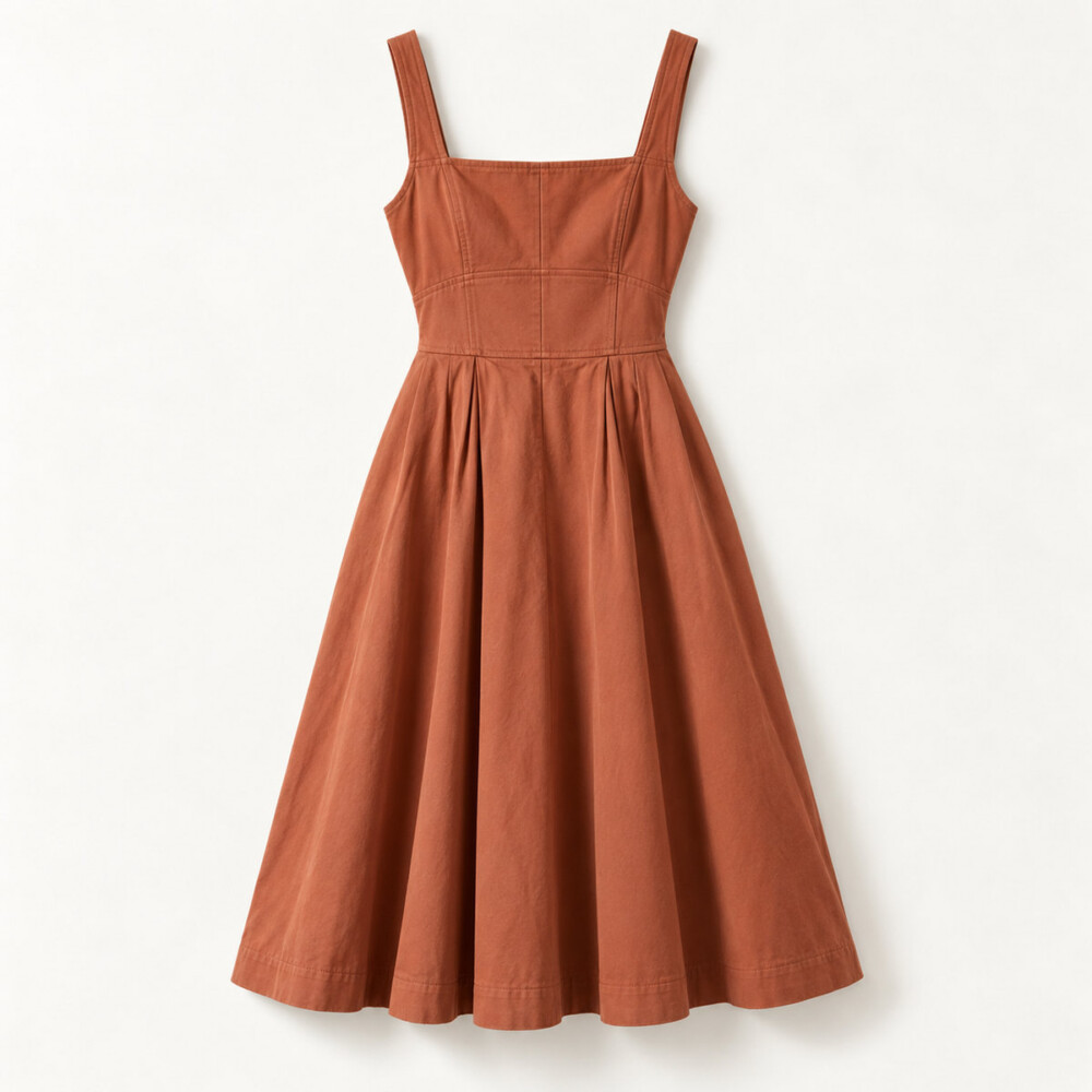 Vestido Sarja Terracota